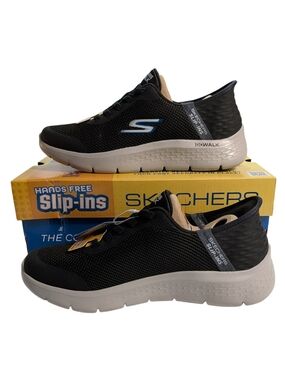 Skechers GO WALK Flex Hands Up Slip Ins Men 7.5 Black Gray 216324
